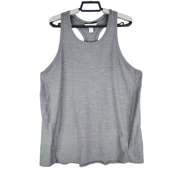 Women's Gray Athleta Ultimate Train Textured Tank Top Shirt Sleeveles Size L - Picture 1 of 12